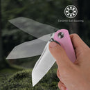 Wixco Axor WX15-E – 3.35" 14C28N Modified Sheepfoot Pink G10 Liner Lock Knife