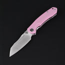 Wixco Axor WX15-E – 3.35" 14C28N Modified Sheepfoot Pink G10 Liner Lock Knife