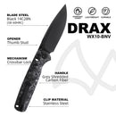 Wixco Drax II WX10-BNV – 3.23" 14C28N Drop Point Crossbar Lock Carbon Fiber Knife