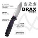Wixco Drax II WX10-ENV – 3.23" 14C28N Drop Point Crossbar Lock Carbon Fiber Knife