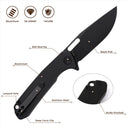 Wixco Pexston WX12-A – 3.3" 14C28N Clip Point Liner Lock Aluminum Knife