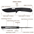 Wixco Pexston WX12-A – 3.3" 14C28N Clip Point Liner Lock Aluminum Knife