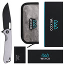 Wixco Pexston WX12-B – 3.3" 14C28N Clip Point Grey Aluminum Liner Lock Knife
