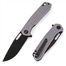 Wixco Pexston WX12-B – 3.3" 14C28N Clip Point Grey Aluminum Liner Lock Knife