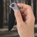 Wixco Pexston WX12-B – 3.3" 14C28N Clip Point Grey Aluminum Liner Lock Knife