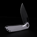 Wixco Pexston WX12-B – 3.3" 14C28N Clip Point Grey Aluminum Liner Lock Knife