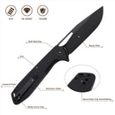 Wixco Ragnar WX11-A – 3.5" 14C28N Black G10 Liner Lock Flipper Knife
