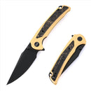 Wixco SCORT WX14-B – 3.6" 14C28N Liner Lock Gold Aluminum Knife