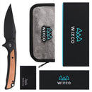 Wixco WX14-C – 3.6" 14C28N Black Aluminum Liner Lock Flipper Knife