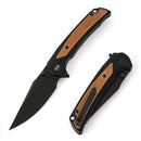 Wixco WX14-C – 3.6" 14C28N Black Aluminum Liner Lock Flipper Knife