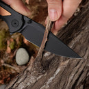 Wixco WX14-C – 3.6" 14C28N Black Aluminum Liner Lock Flipper Knife