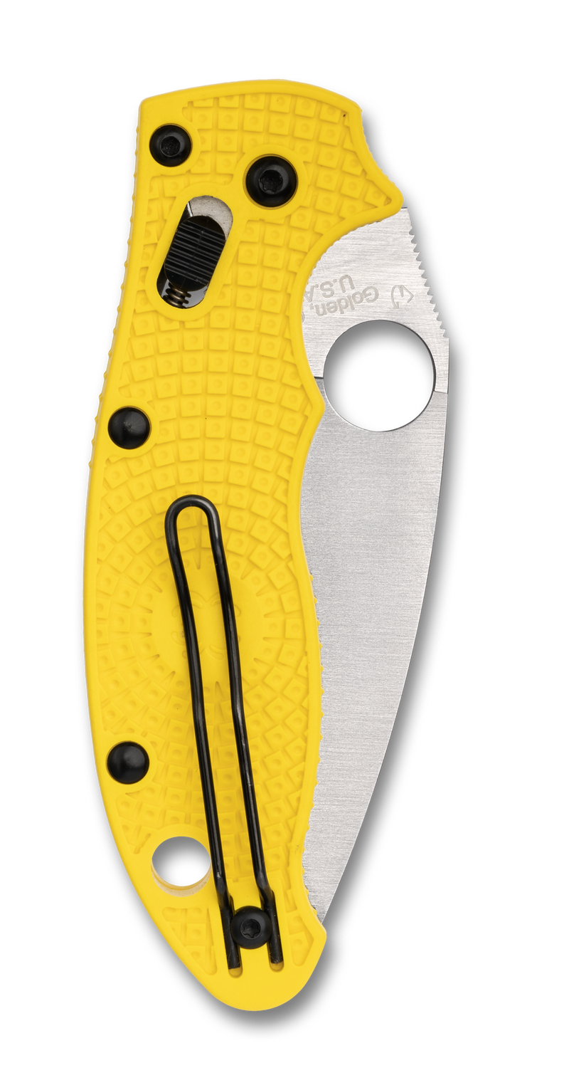 Spyderco Manix 2 Salt Lightweight Folding Knife 3.37in MagnaCut Steel Yellow FRN Handles - C101PYL2