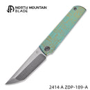 North Mountain Blade 2414-A-ZDP189-A zen tanto circuit anodized titanium handle