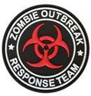 Zombie Outbreak Response Team Morale Patch ZOR-RD front view – 2.36″ round red and black biohazard 3D PVC patch
