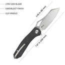 Kubey Knife Drake Liner Lock Folding Knife 3.46in S30V Steel Blade G10 Handles - KU310A