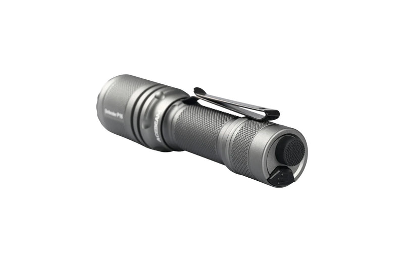 Acebeam Defender P16 GRAY Dual Tail Switch Tactical Flashlight 1,800 Lumens USB-C Rechargeable 18650 Battery