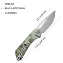 Kubey Knife KU331I Thalia Front Flipper EDC Folding Knife 3.27in D2 Steel Blade Camo G10 Handles