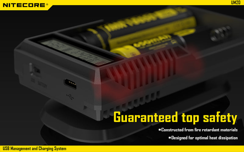 Nitecore UM20 Dual Bay Battery Charger with LCD Display