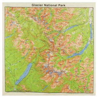 Topographic Map Cotton Bandana - Glacier National Park