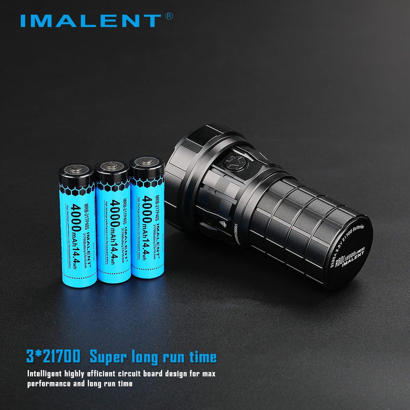 Imalent R60C 18000 Lumen Magnetically Rechargeable Search Flashlight 6 * American LEDs 3 * 21700 Batteries