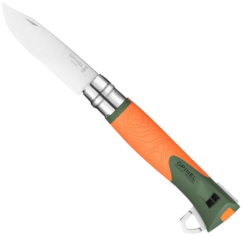Opinel No 12 Orange Explore Folding Knife 3.98in Blade Sandvik 12C27 Stainless Steel