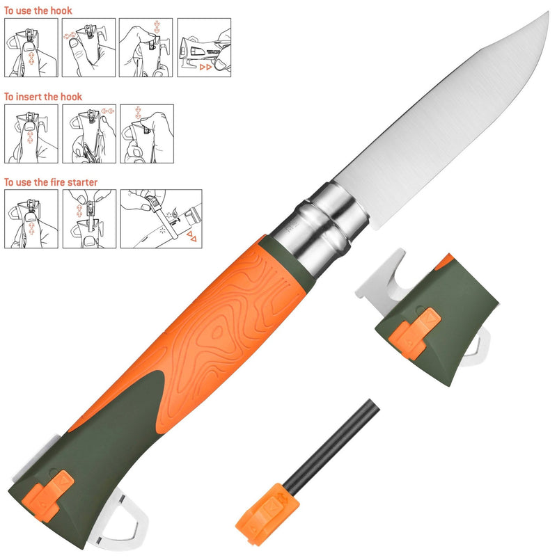 Opinel No 12 Orange Explore Folding Knife 3.98in Blade Sandvik 12C27 Stainless Steel