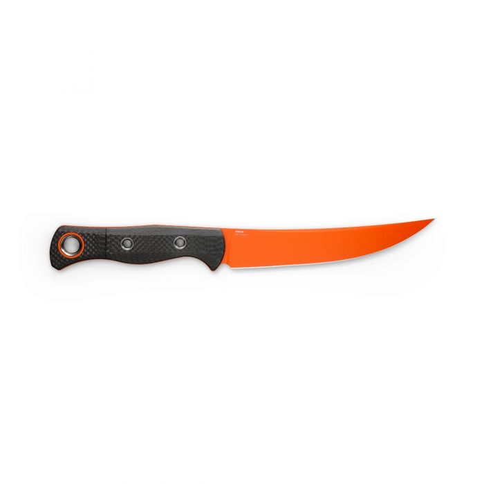 Benchmade 15500OR-2 Meatcrafter Fixed Blade Knife 6.08in S45VN Orange Steel Blade Carbon Fiber Handles