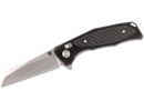 ArtisanCutlery Megahawk Flipper Knife 3.62" Stonewashed D2 Wharncliffe Blade, Black Aluminum Handles with Black G10 Inlays - 1809P-BBK