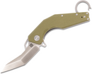 ArtisanCutlery Cobra 1811P-GNF Flipper Karambit 3.15" D2 Modified Tanto Blade, Textured Green G10 Handles with Gray Finger Ring