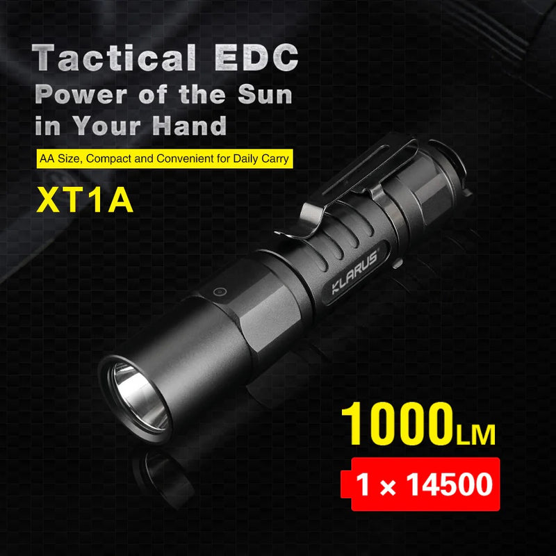 Klarus XT1A 1000 Lumen Flashlight (1 x AA Battery)