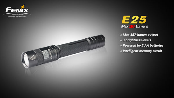 Fenix E25 2 x AA 187 Lumen LED Flashlight