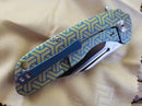 Artisan Cutlery Wren Frame Lock Blue/Gold Titanium Folding Knife 1825G-BU02 (3.54" SW S35VN)
