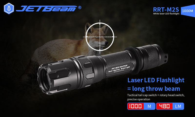 JetBeam RRT-M2S 480 Lumen LEP Laser Flashlight 1 * 21700 Battery 3280f
