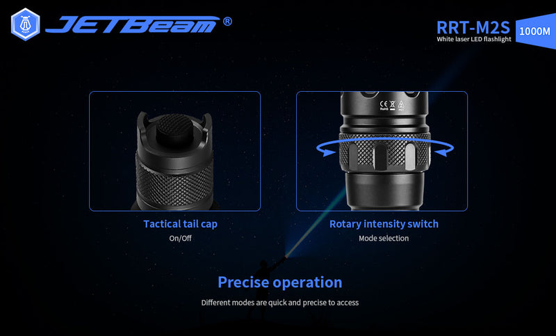 JetBeam RRT-M2S 480 Lumen LEP Laser Flashlight 1 * 21700 Battery 3280f