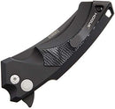 Hogue X5 34569 Push Button Folding Knife 3.5in CPM 154 Modified Wharncliffe Black Cerakote Steel Blade Matte Black Aluminum Handles