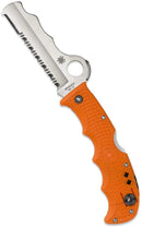 Spyderco Assist Lightweight Folding Knife Orange FRN Handles 3.68in VG-10 Serrated Steel Blade - C79PSOR