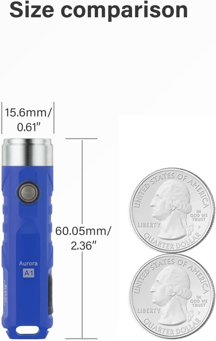 RovyVon Aurora A1 USB-C 650 Lumen Keychain Flashlight (3rd Generation) - Blue