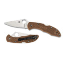 Spyderco Delica 4 FFG Brown C11FPBN Folding Knife - Plain