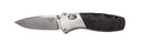 Benchmade Mini Barrage 586 front view – 2.91″ satin M390 drop point AXIS-Assist folding knife, aluminum and black G10