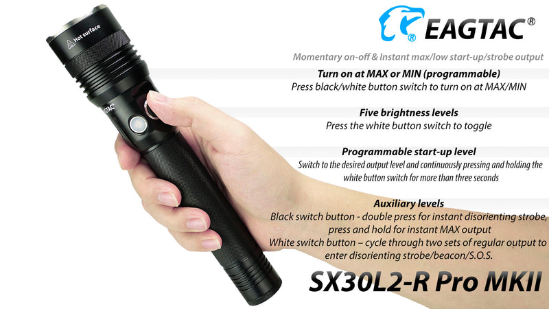 SX30L2 MKII Pro 2000 Lumen Flashlight - Complete KIt
