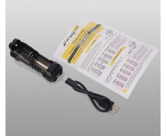 Armytek Handy C1 Pro Charger / 1ch / LED indication / Input 5V MicroUSB / Output 1A / Powerbank 2.5A / 
for IMR/Li-Ion, Ni-MH, Ni-Cd