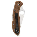 Spyderco Delica 4 FFG Brown C11FPBN Folding Knife - Plain