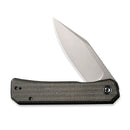 CIVIVI Relic Folding Knife C20077B3 3.48" Gray Stonewashed Nitro-V Blade Dark Green Micarta Handle