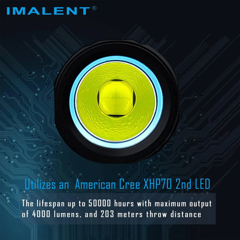 Imalent LD70 4000 Lumen Rechargeable EDC Flashlight - Blue