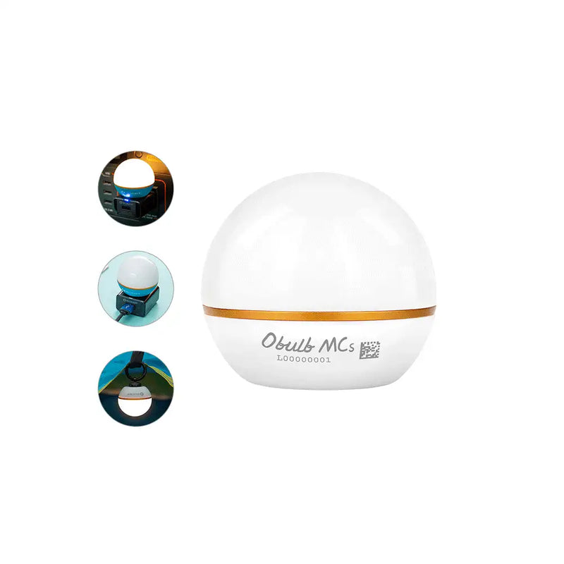 Olight Obulb MCs Portable Rechargeable Multi Color LED Mini Lantern 75 Lumens - White