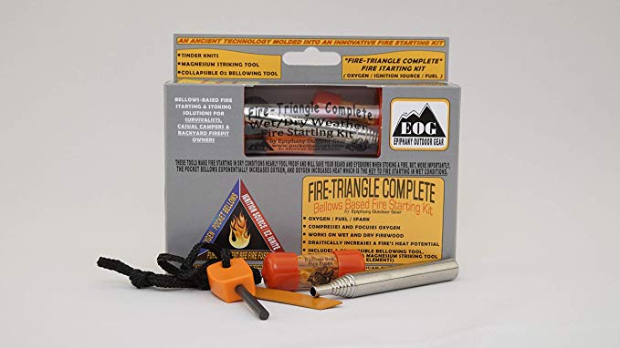 Fire-Triangle Complete Bellows Based 3-Piece Fire Starting Kit