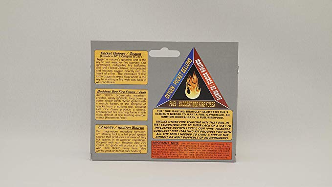 Fire-Triangle Complete Bellows Based 3-Piece Fire Starting Kit
