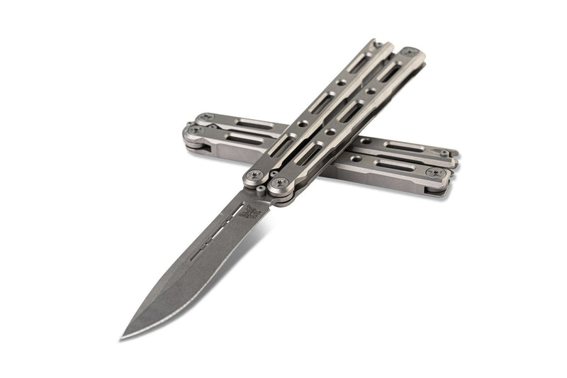 Benchmade 85 Bali-Song Butterfly Knife Integral Titanium Handle 4.4in S30V Steel Blade