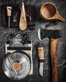 Uberleben Kanu Handcrafted Wooden Spoon w/ Leather Lanyard and Micro Carabiner