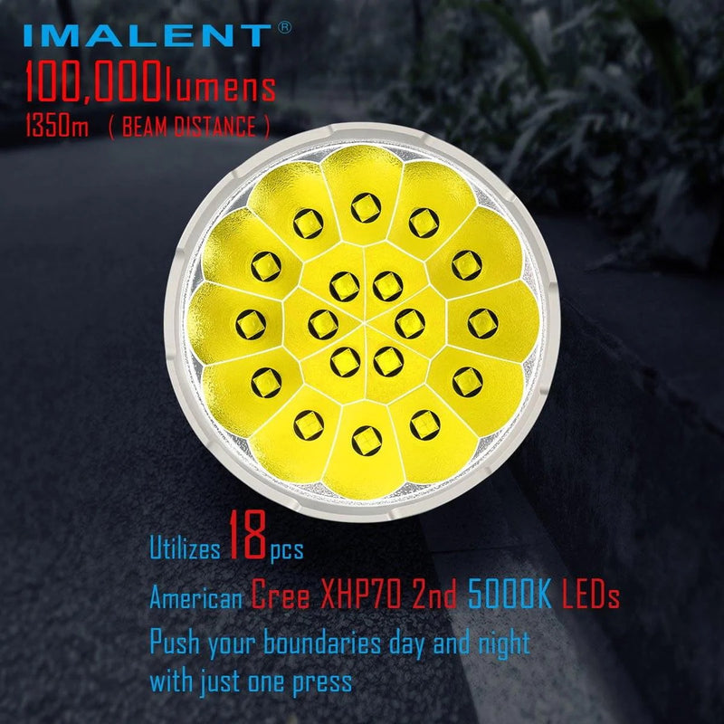 Imalent MS18W 100,000 Lumen Flashlight CREE XHP70 XHP70 LED - WARM